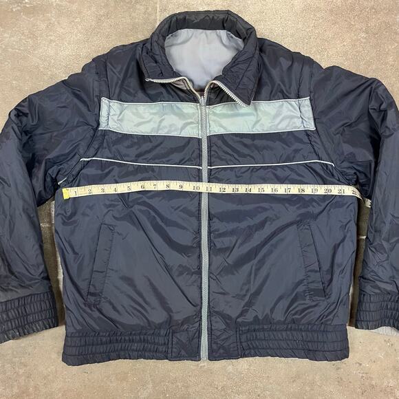 Vintage 80's Trader Bay Reversible Puffer Jacket W/ Detachable Sleeves Medium - Picture 6 of 7
